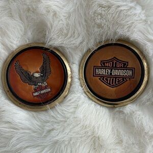 Harley-Davidson  vintage Eagle Coasters in Orange and Brown